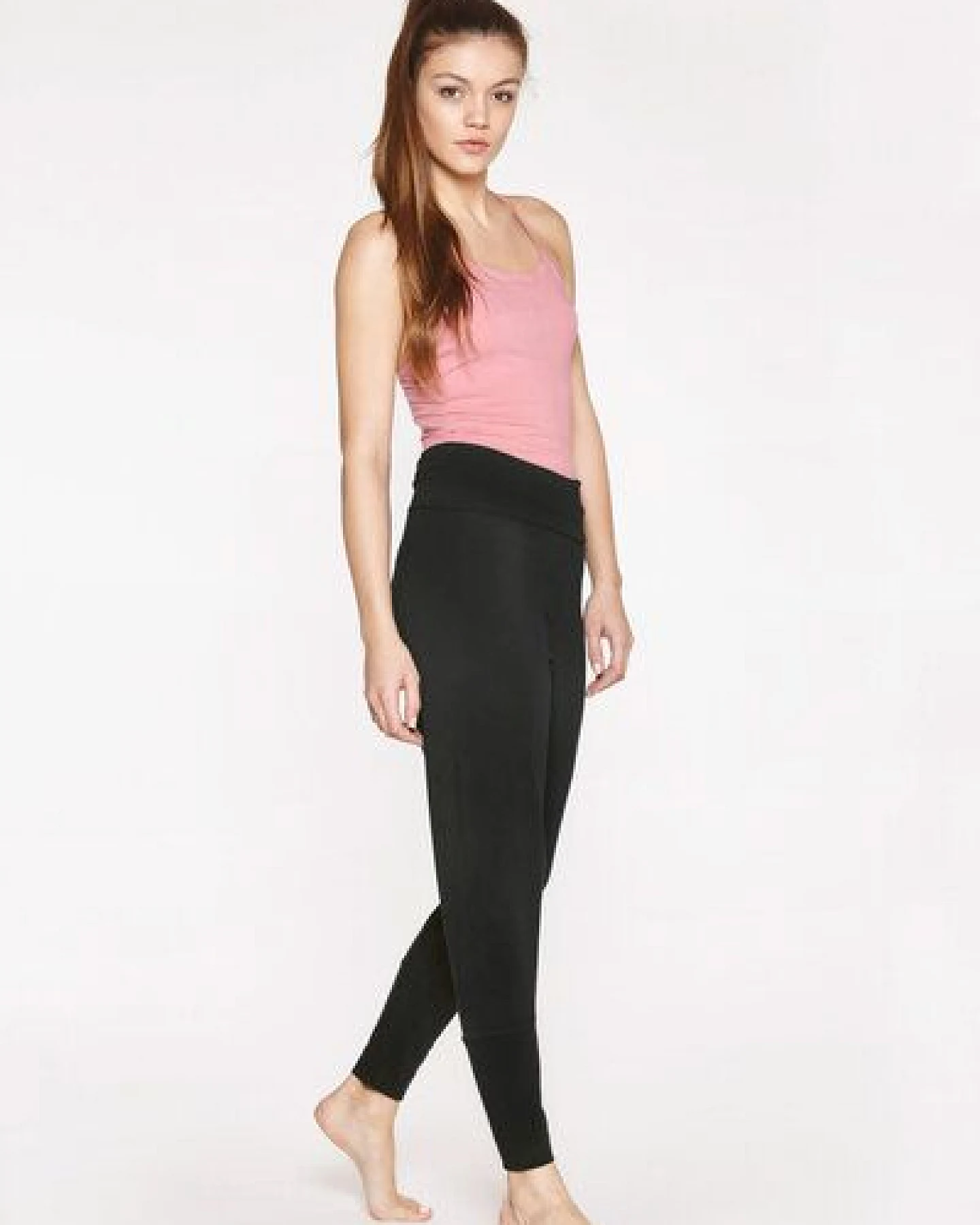 YOIQI Yoga Leggings aus Bio-Baumwolle mit hohem Bund und weitem Bein – Ansicht 2