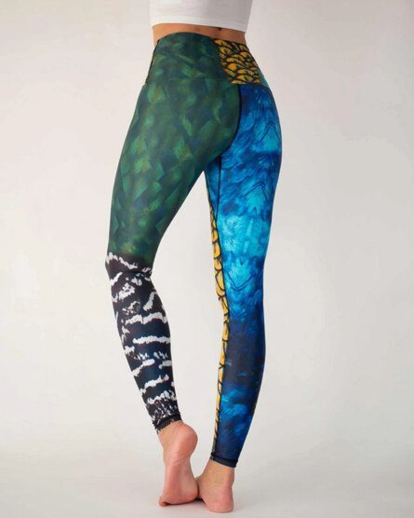 Arctic Flamingo Yoga Leggings Damen PFAU aus ECONYL® regeneriertem Nylon – Ansicht 3