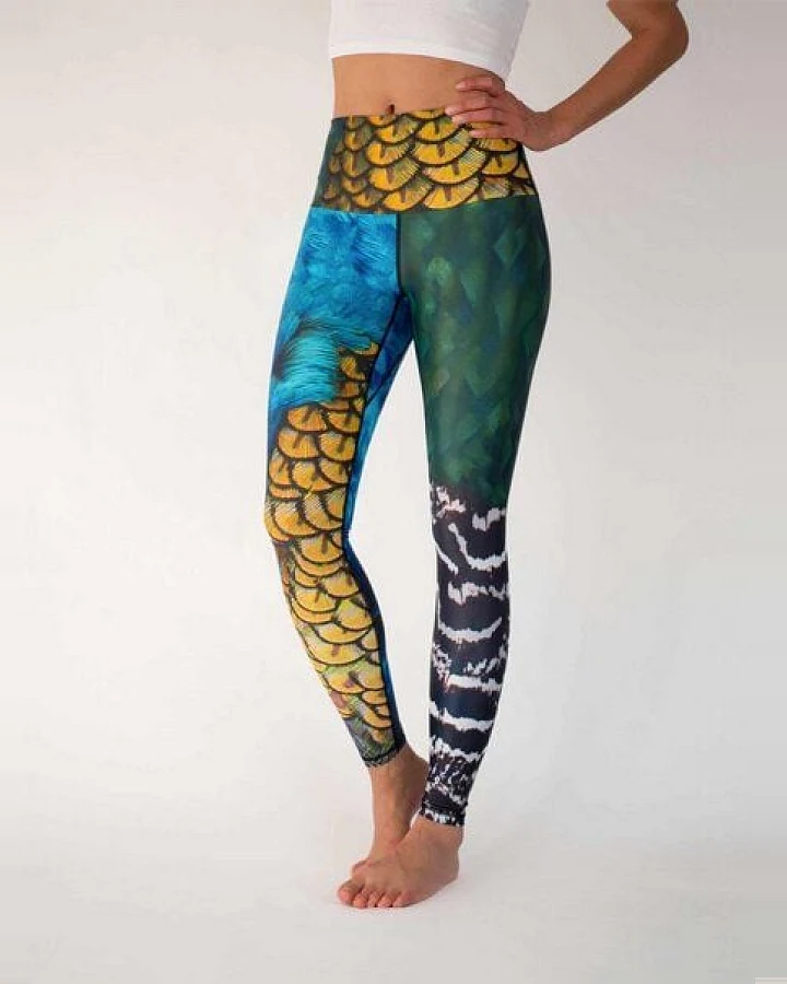 Arctic Flamingo Yoga Leggings Damen PFAU aus ECONYL® regeneriertem Nylon