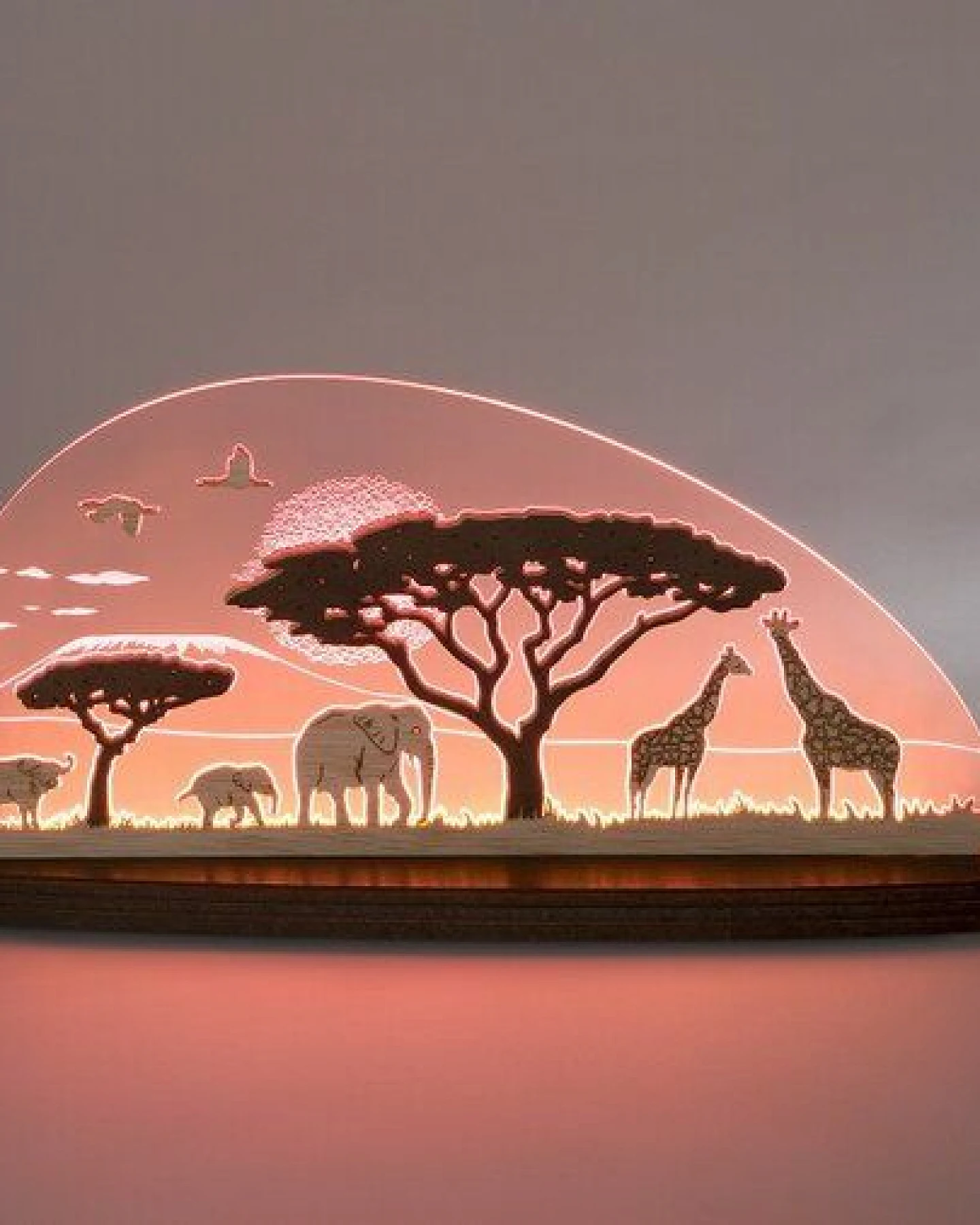Weigla® Holzkunst Die Motivleuchte „Safari“ 3 D Effect – Ansicht 2