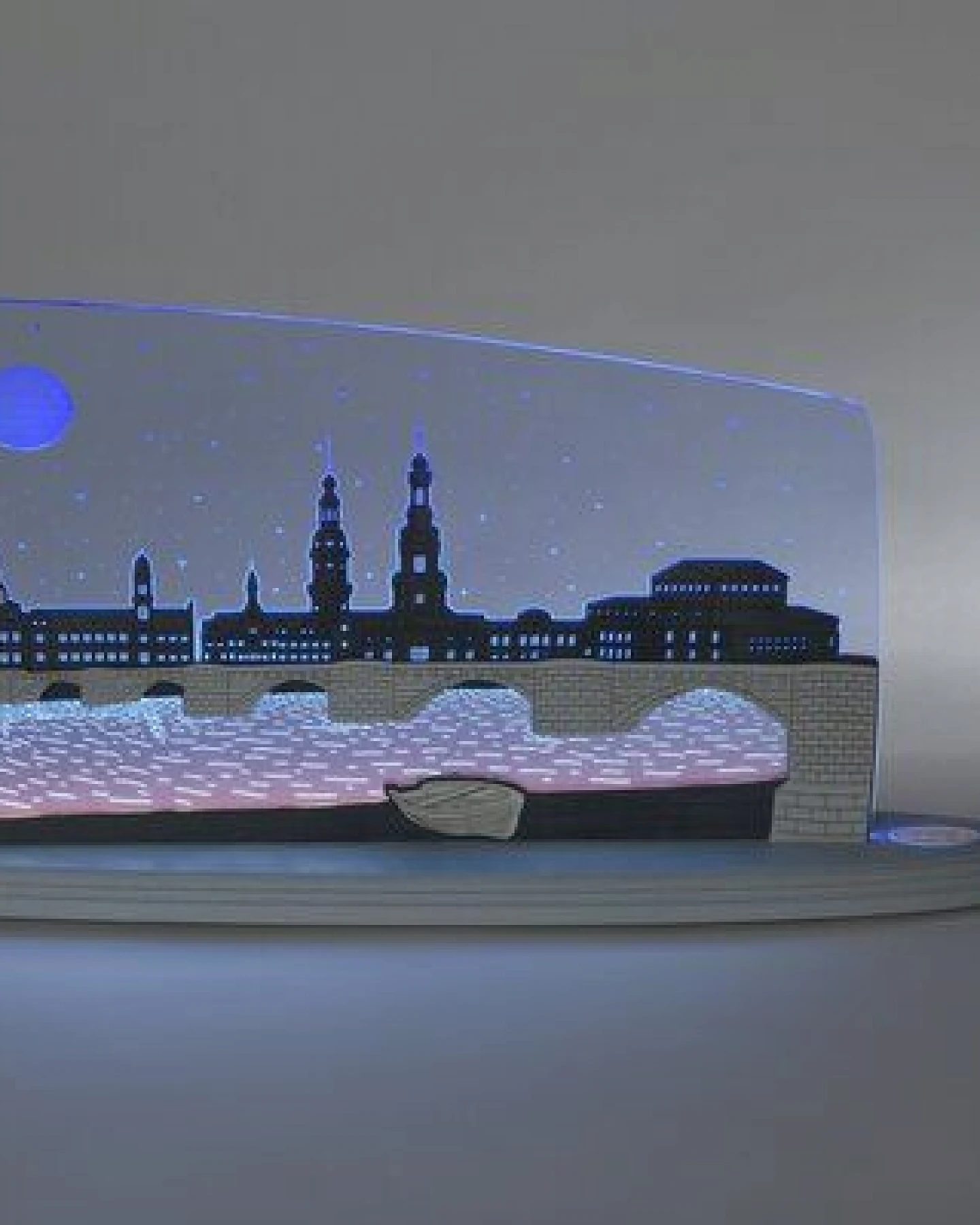 Weigla® Holzkunst Die Motivleuchte „Dresden bei Nacht“ 3 D Effect – Ansicht 2