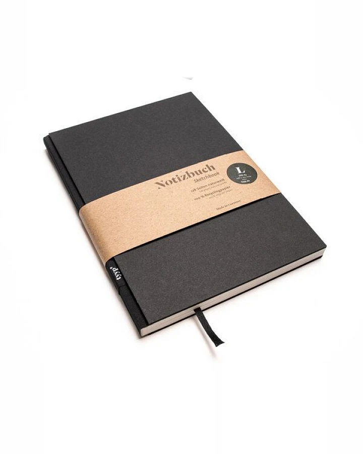 tyyp Notizbuch A5 schwarz – 100% Recyclingpapier – handmade in Germany – BerlinBook