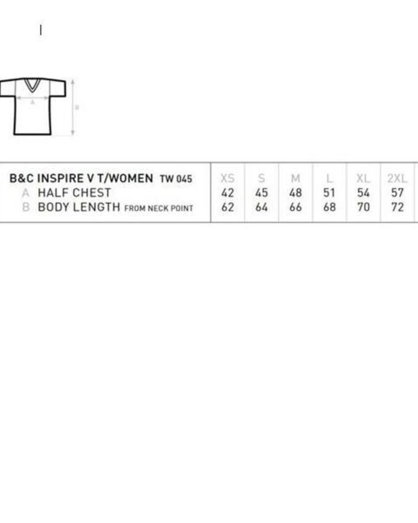 B&C Collection Inspire V-Ausschnitt T-Shirt Damen 140 gr /m² bis Größe 2XL – Ansicht 3