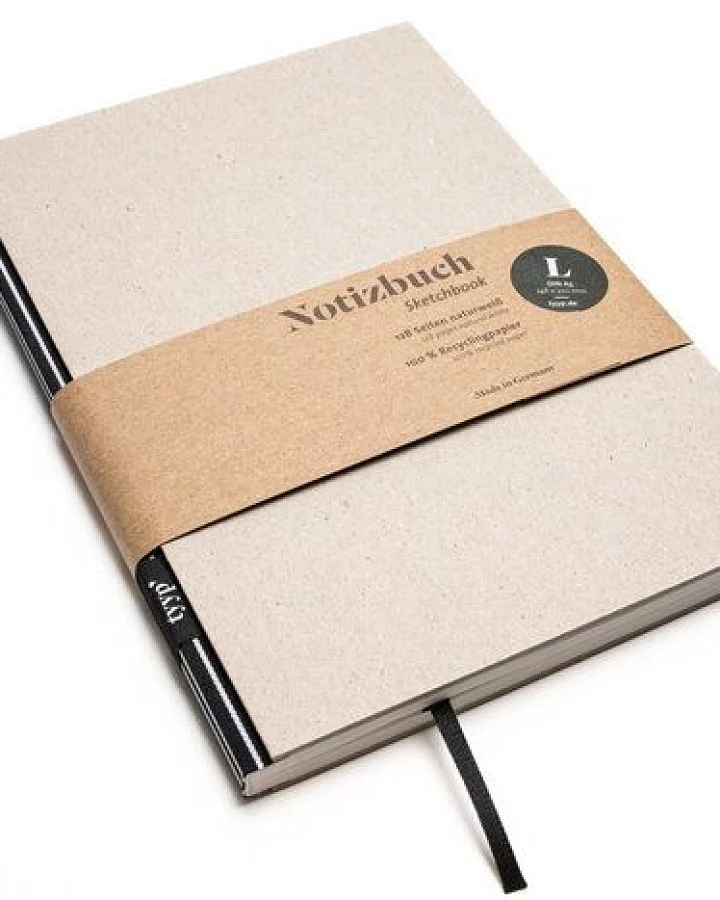 tyyp Notizbuch A5 – 100% Recyclingpapier – handmade in Germany – BerlinBook