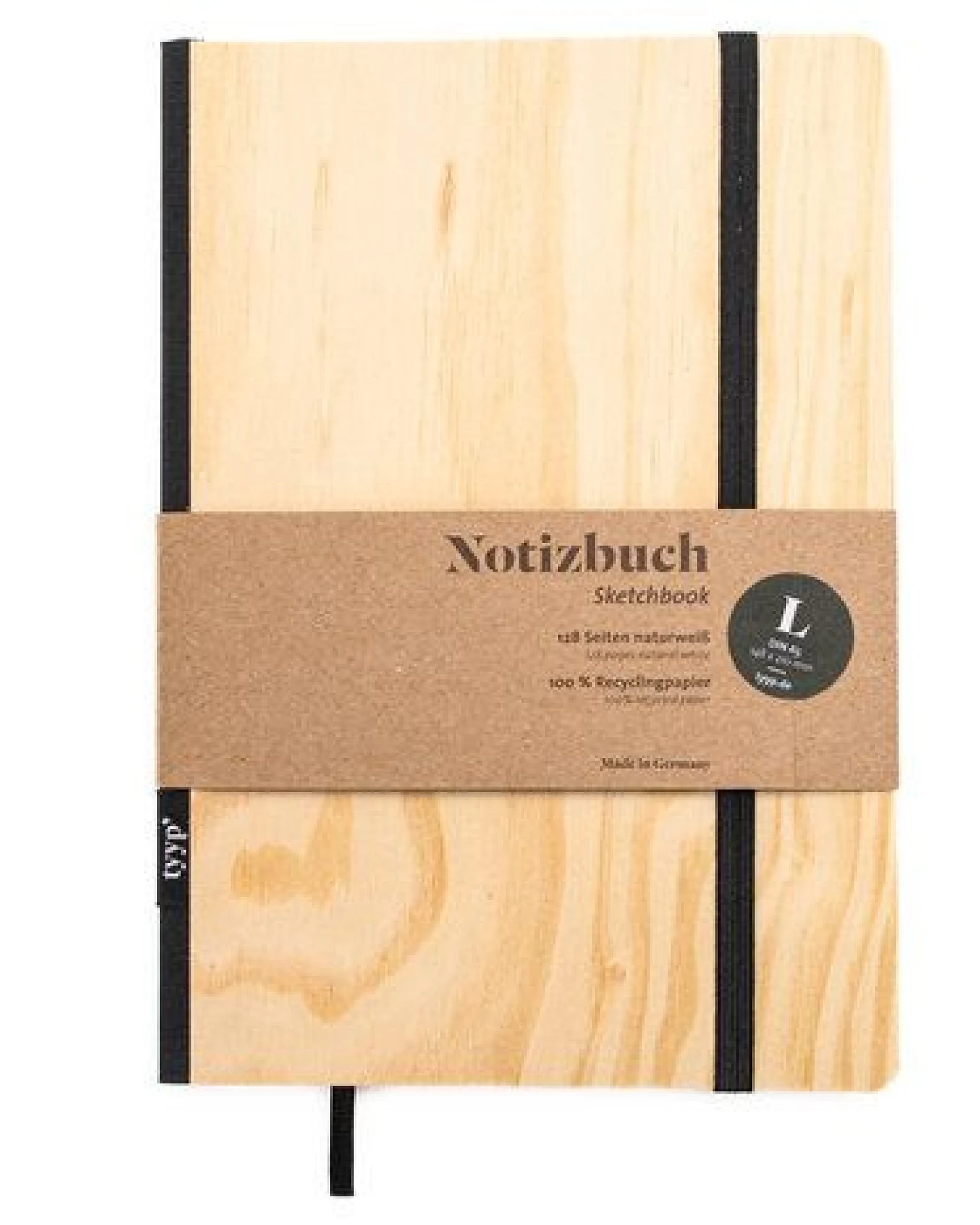 tyyp Notizbuch A5 Holz – 100% Recyclingpapier – FSC – handmade – Ansicht 2