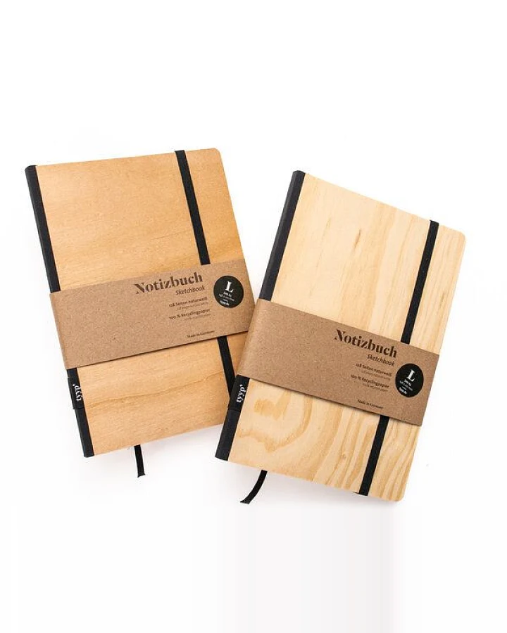 tyyp Notizbuch A5 Holz – 100% Recyclingpapier – FSC – handmade
