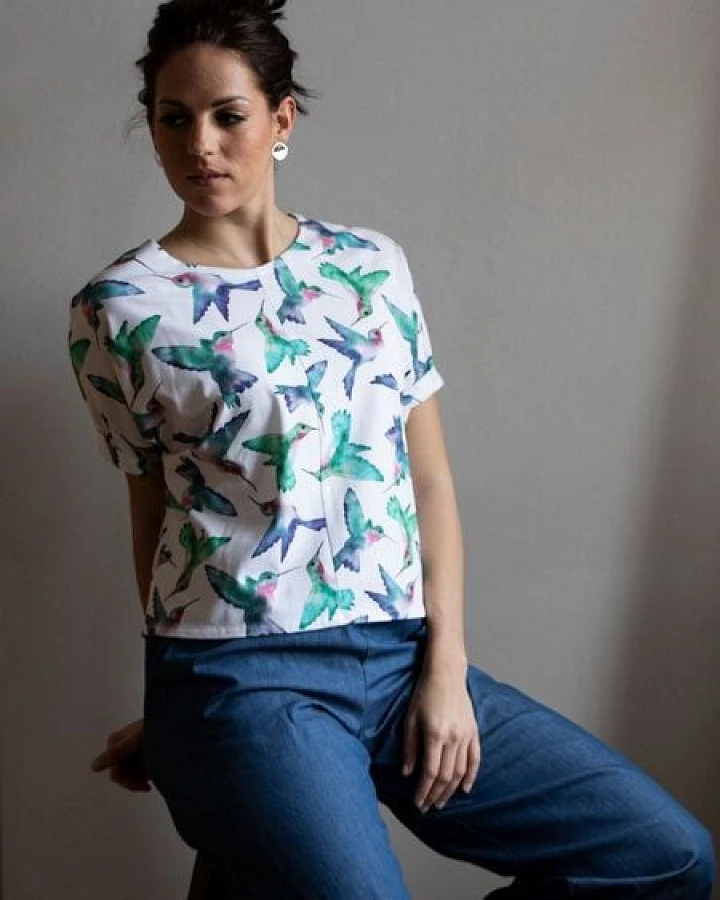 Ecostories Ladies Shirt Kolibri Leaves