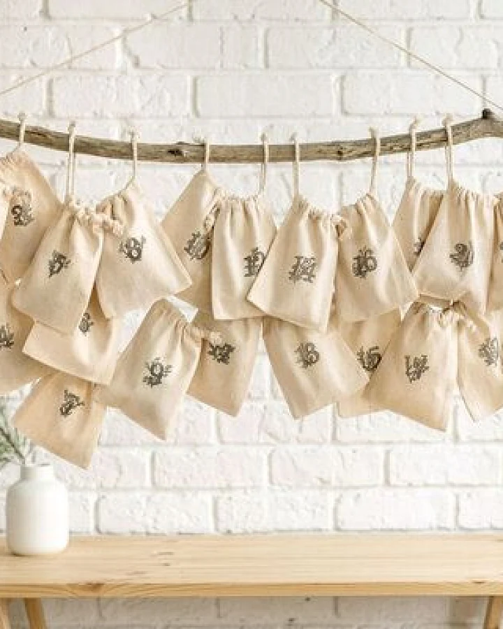 STUDIO KARAMELO Adventskalender mit 24 Baumwollsäckchen