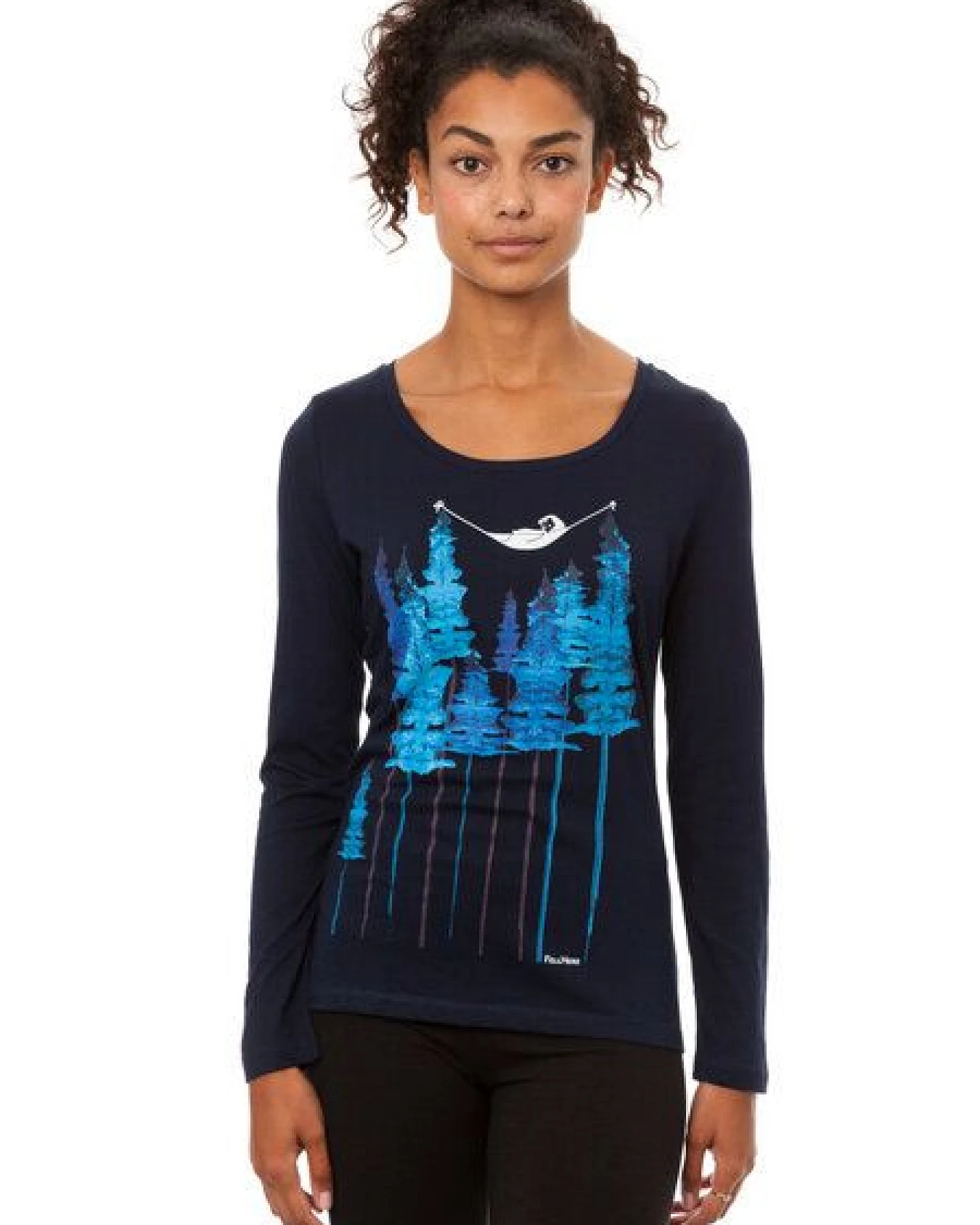 FellHerz Damen Longsleeve Wood Girl Bio Fair – Ansicht 2