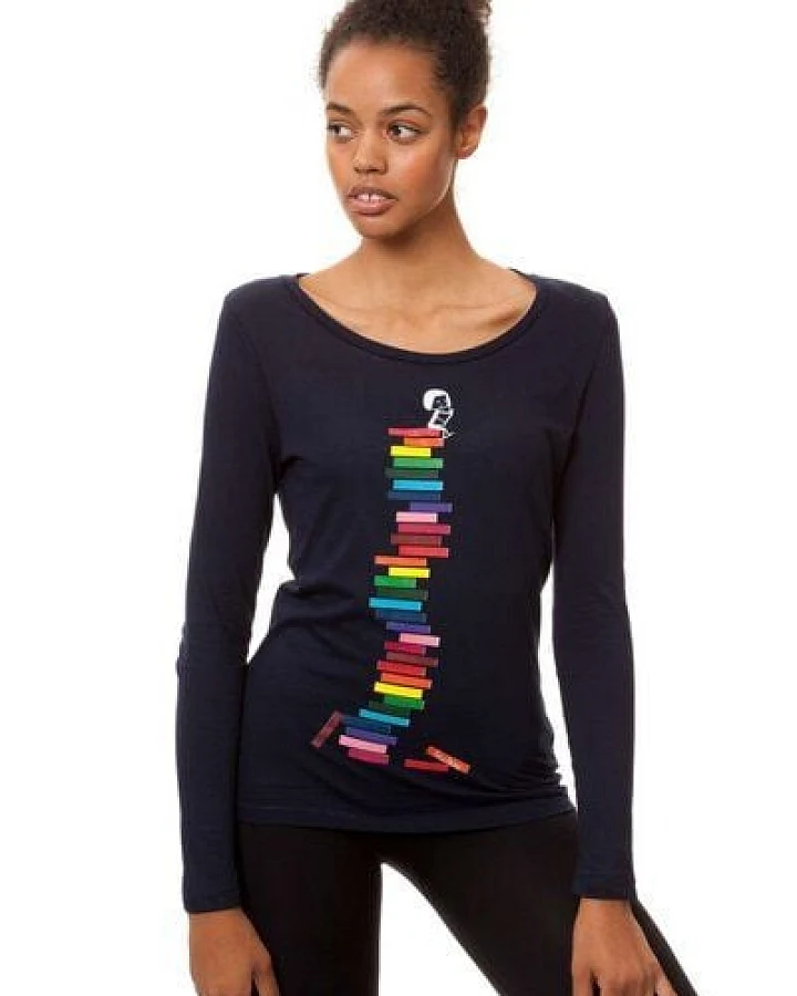 FellHerz Damen Longsleeve Books Girl Bio Fair