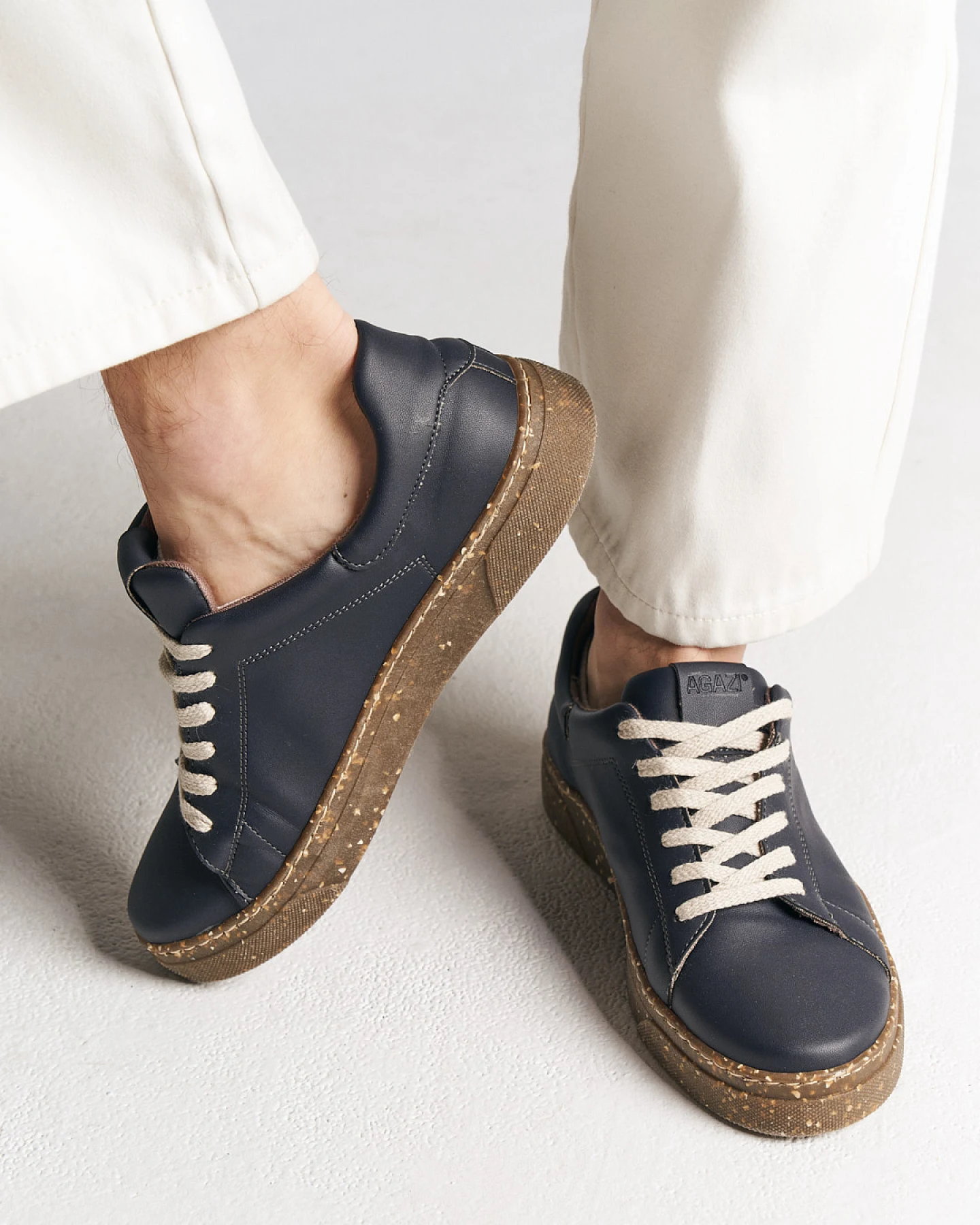 AGAZI Herren vegan Sneaker Jacob Marineblau – Ansicht 2