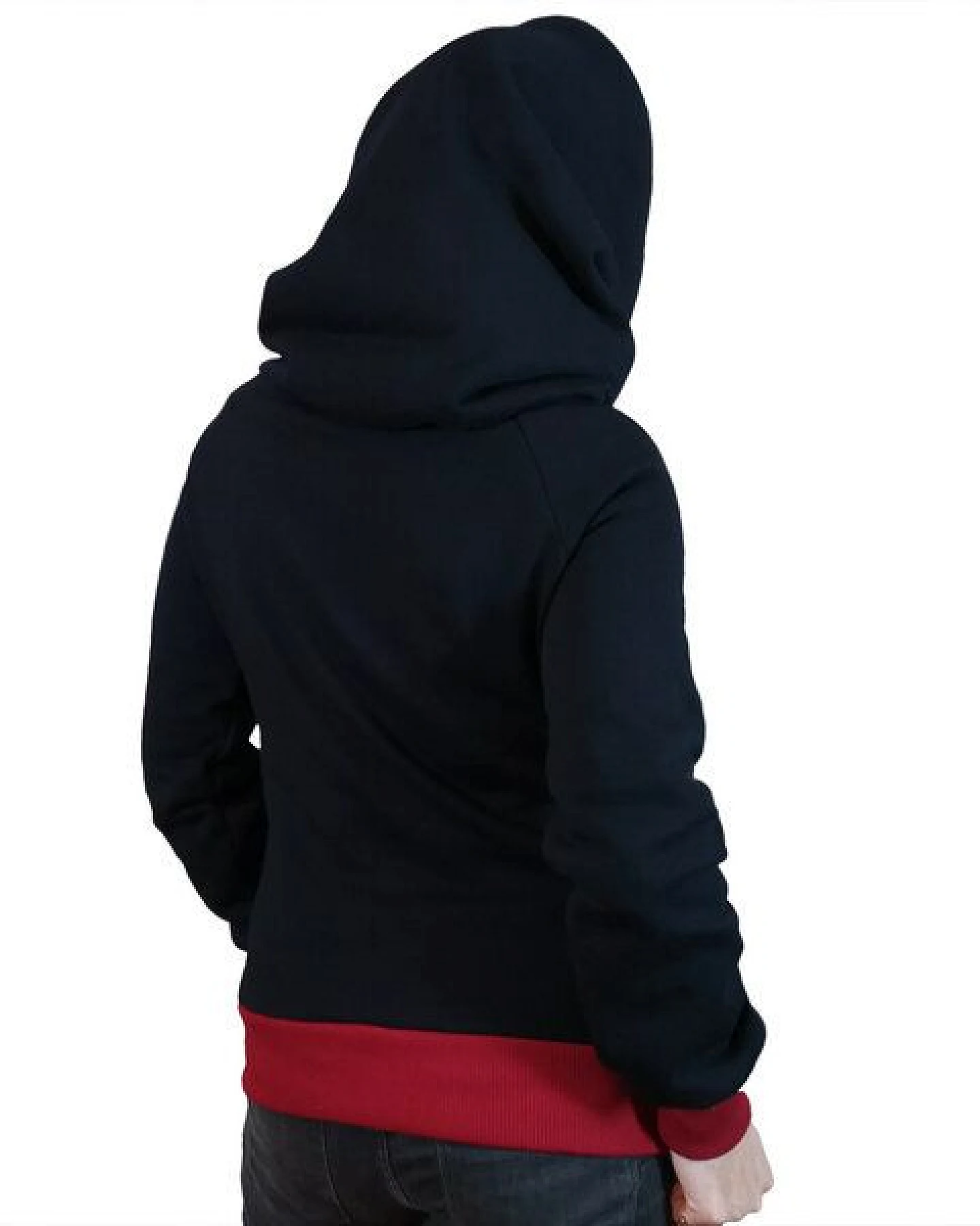 liebewicht Kapuzenpullover KapOn schwarz/rot 2 Längen nach Wahl – Ansicht 3