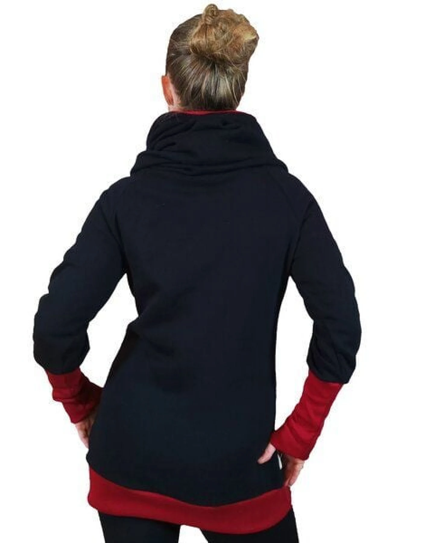 liebewicht Kapuzenpullover KapOn schwarz/rot 2 Längen nach Wahl – Ansicht 4