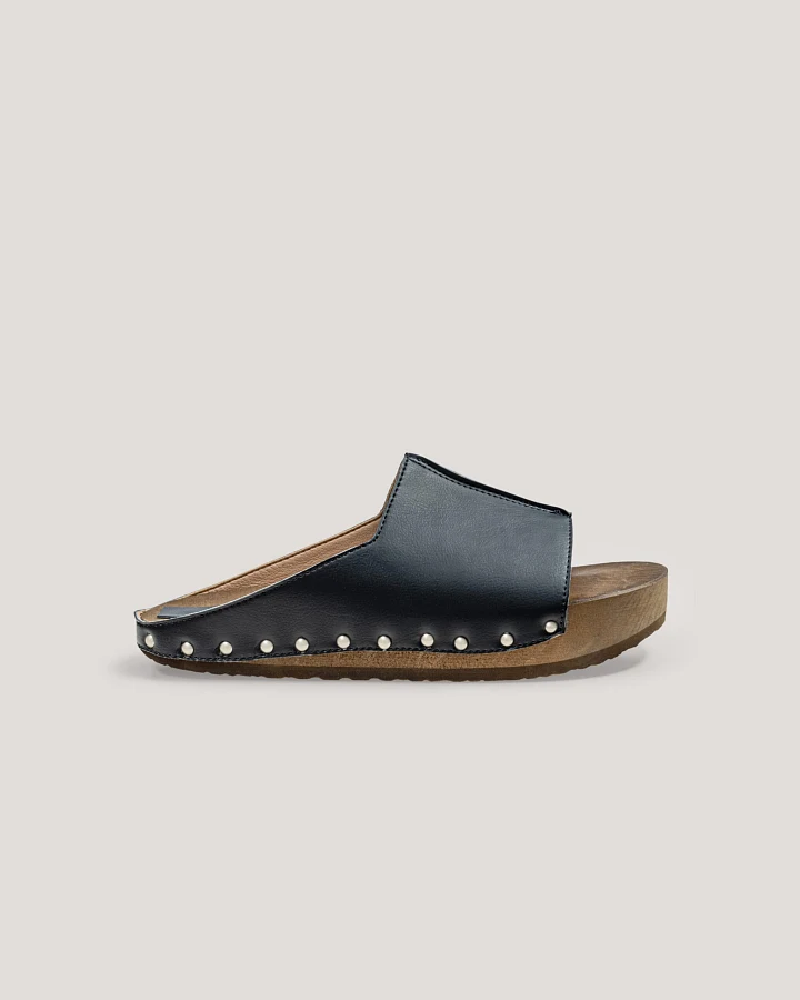AGAZI Damen vegan Clogs Pilate Babe! Schwarz