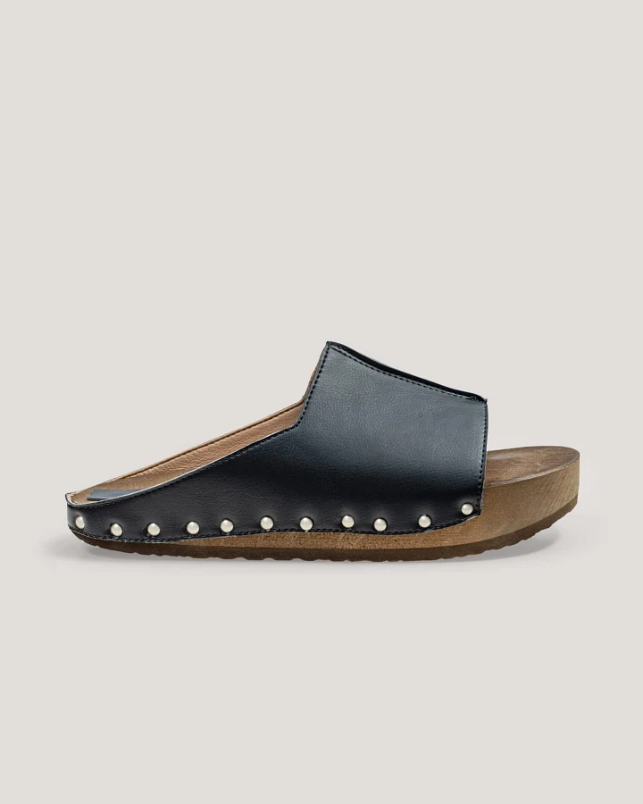 AGAZI Damen vegan Clogs Pilate Babe! Schwarz