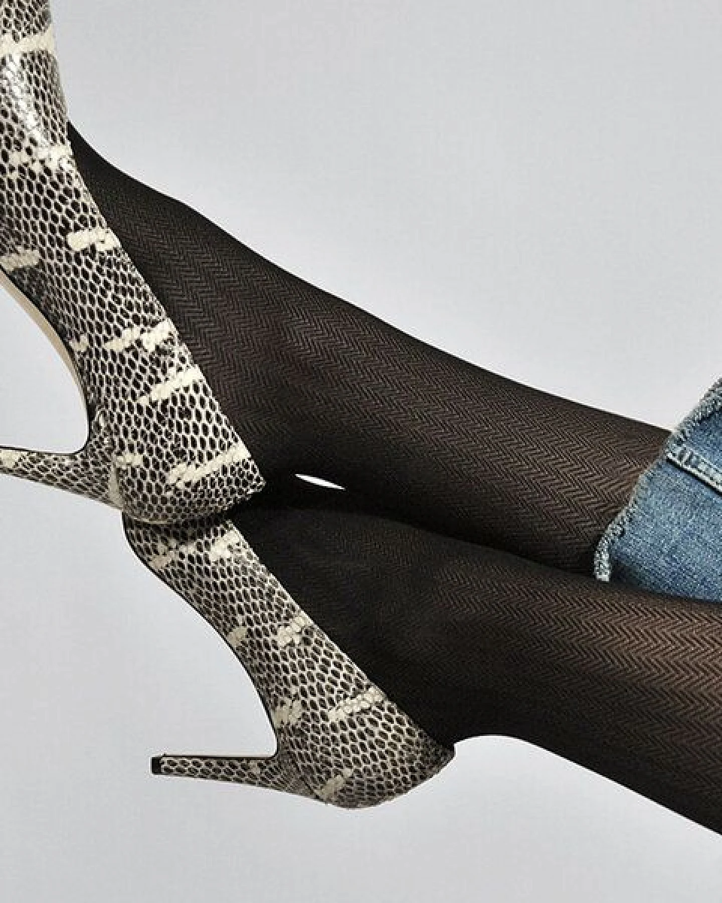 Swedish Stockings Strumpfhose Nina Fischgrät Schwarz – Ansicht 3