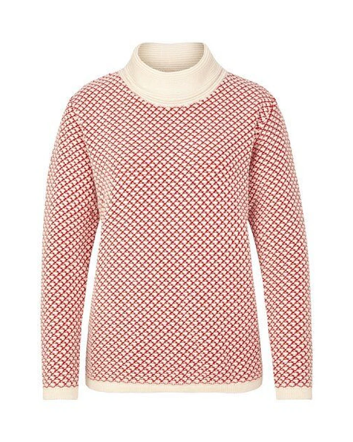 "Green Life" Struktur-Pullover rot/natur