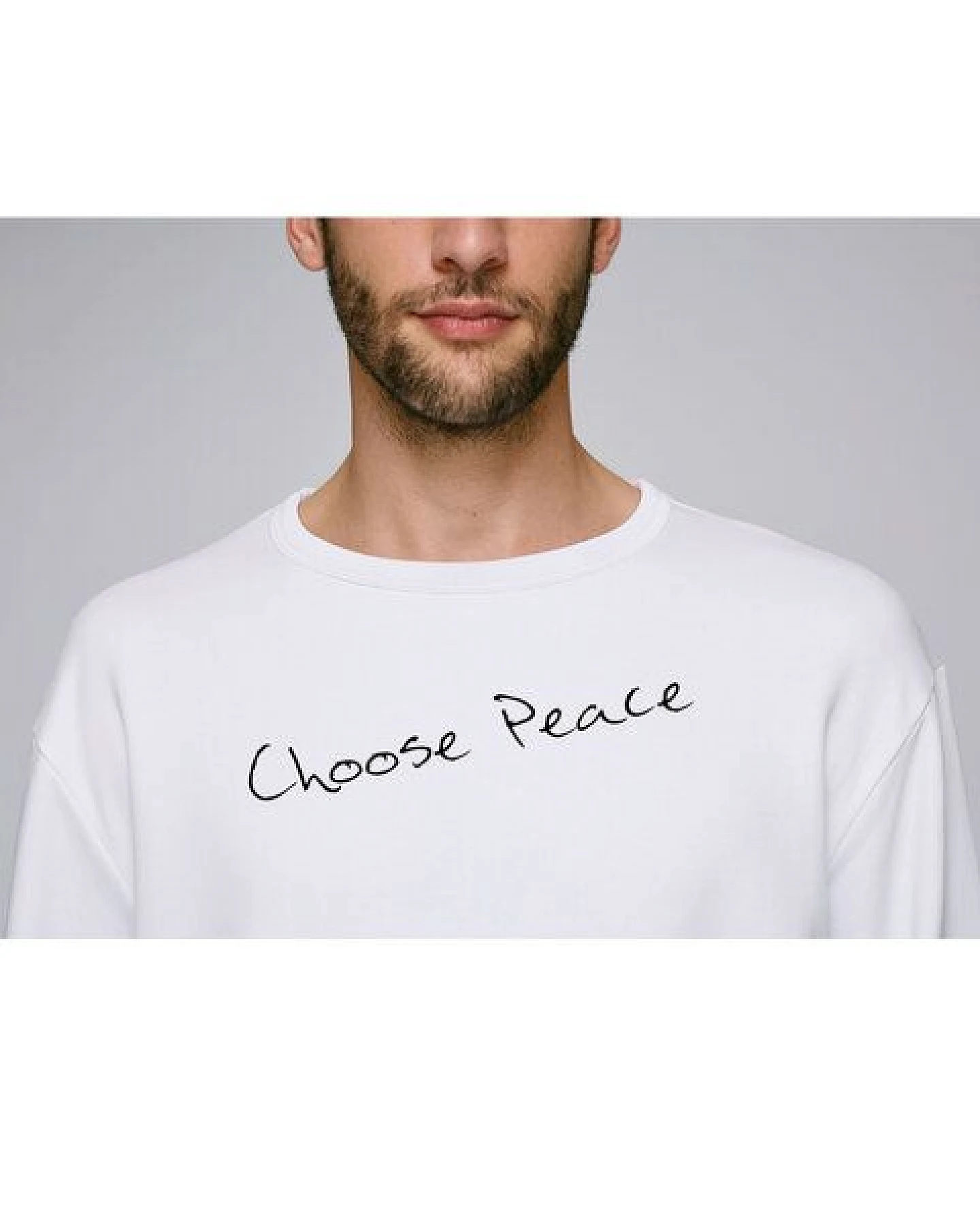 Human Family Bio Unisex Sweatshirt - Smooth "Choose Peace" aus Bio-Baumwolle – Ansicht 3