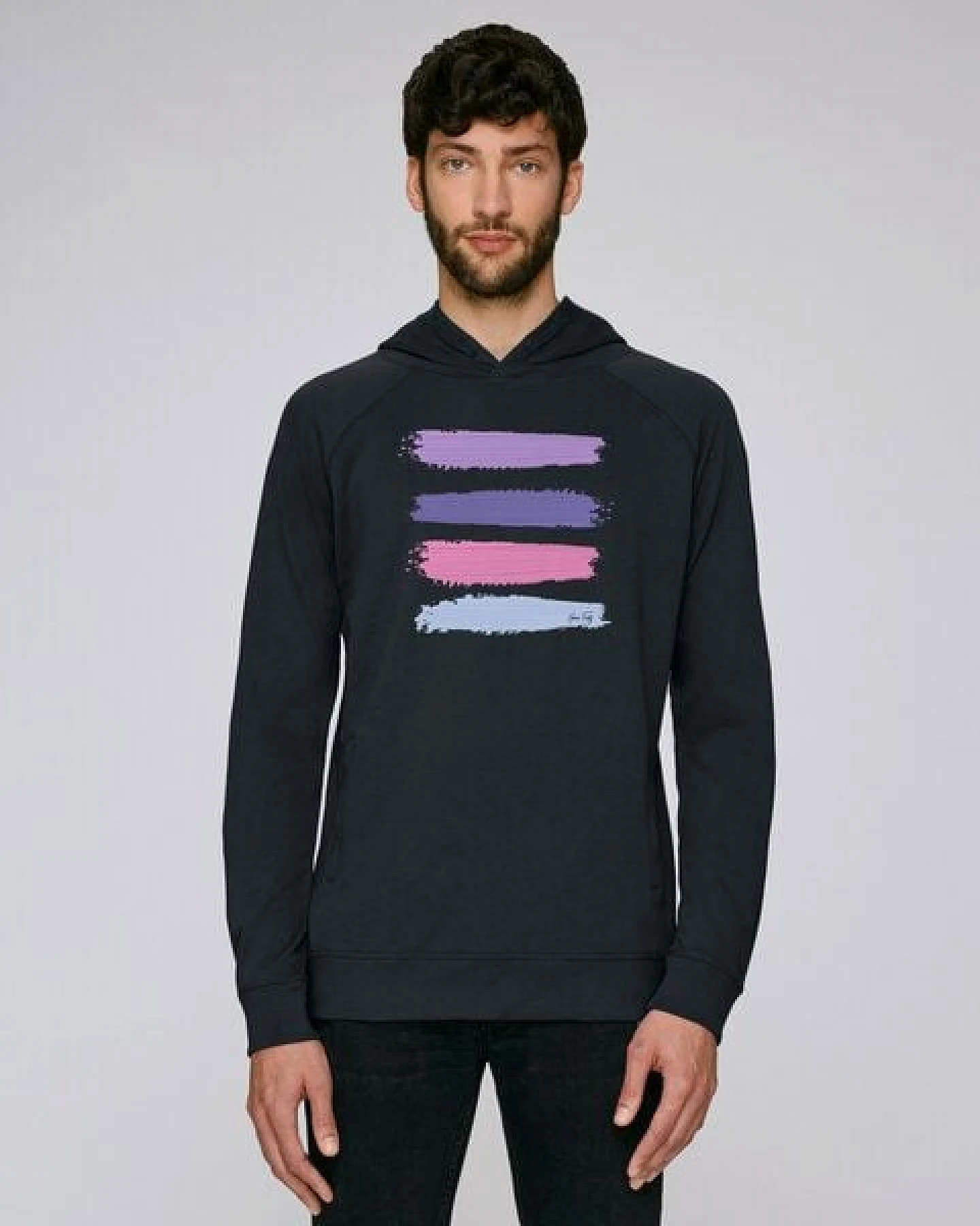 Human Family Leichter Unisex Hoodie - "Acryl Stripes" – Ansicht 3