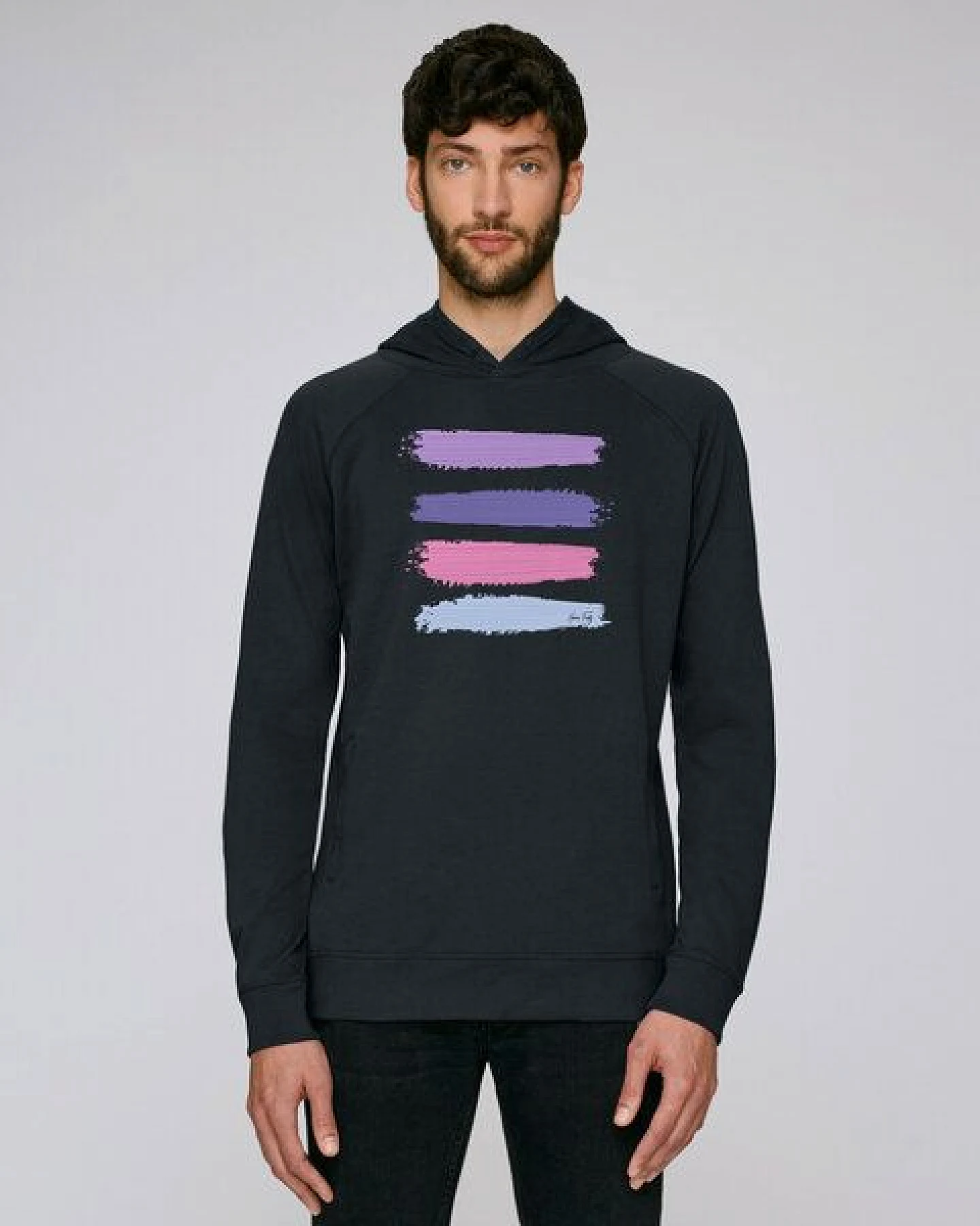 Human Family Leichter Unisex Hoodie - "Acryl Stripes" – Ansicht 3