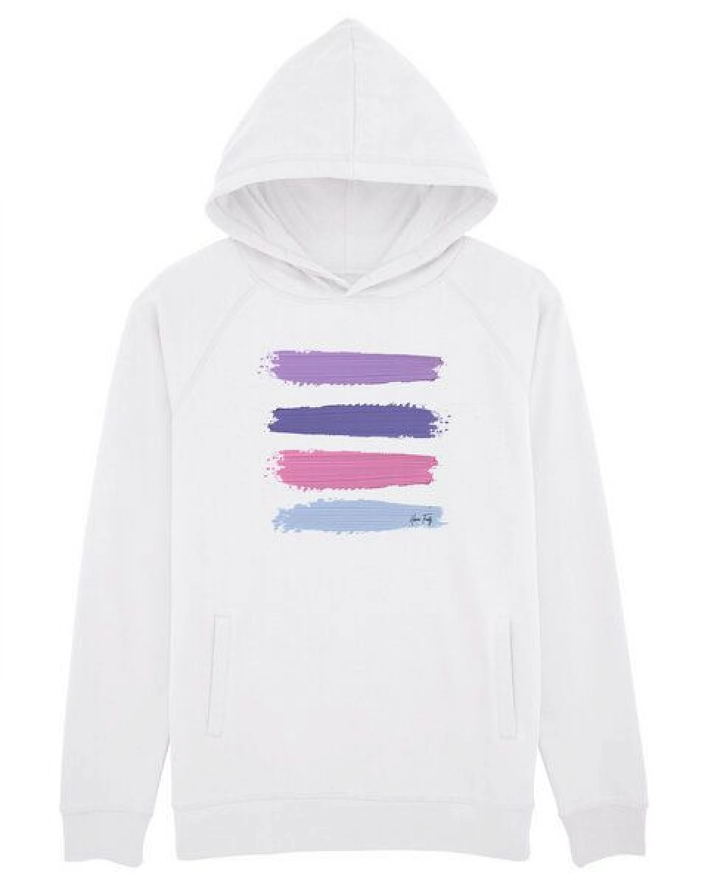Human Family Leichter Unisex Hoodie - "Acryl Stripes" – Ansicht 4