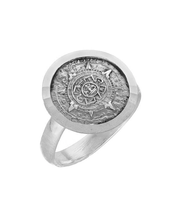 pakilia Silber Ring Aztekenkalender Fair-Trade und handmade