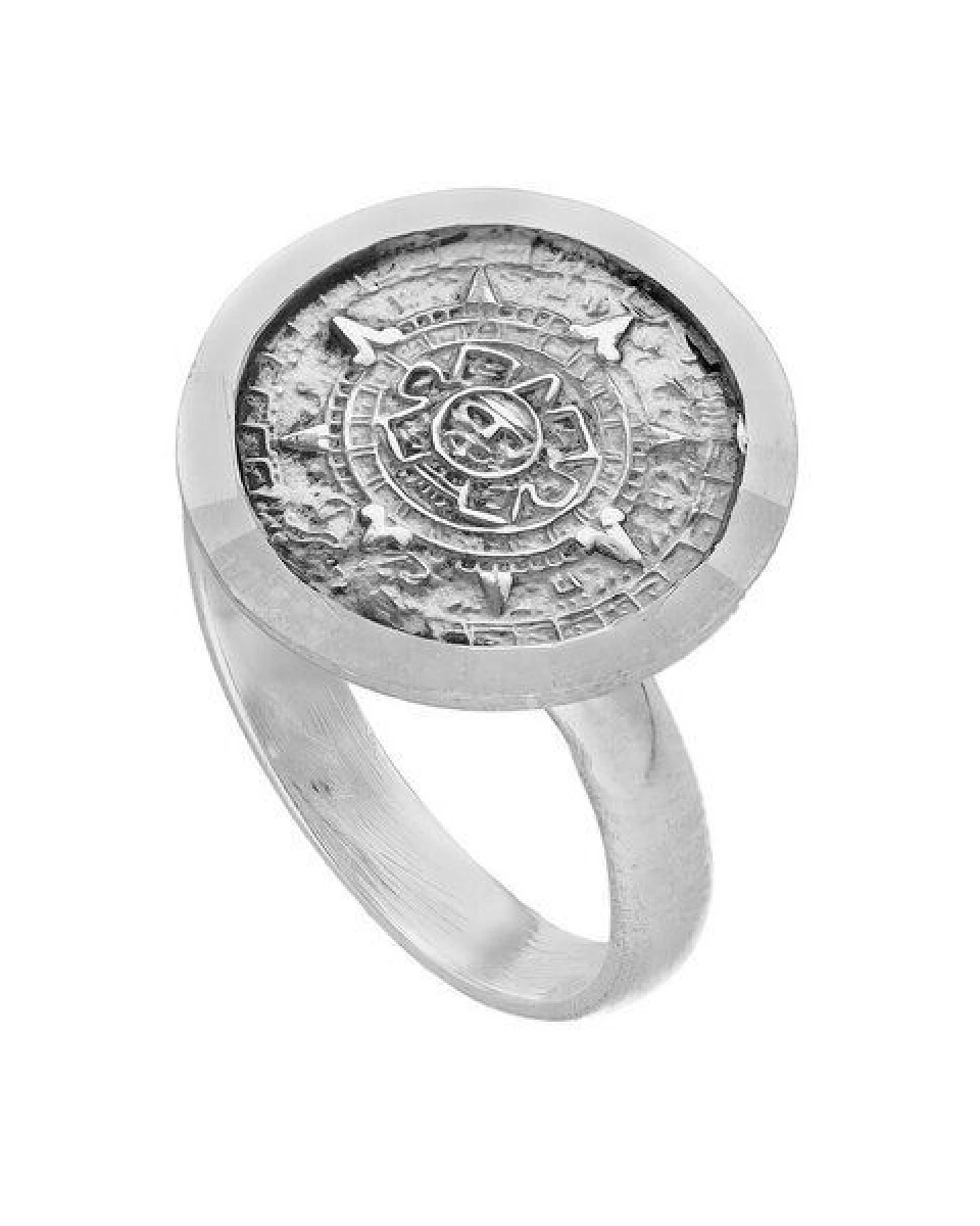 pakilia Silber Ring Aztekenkalender Fair-Trade und handmade – Ansicht 2