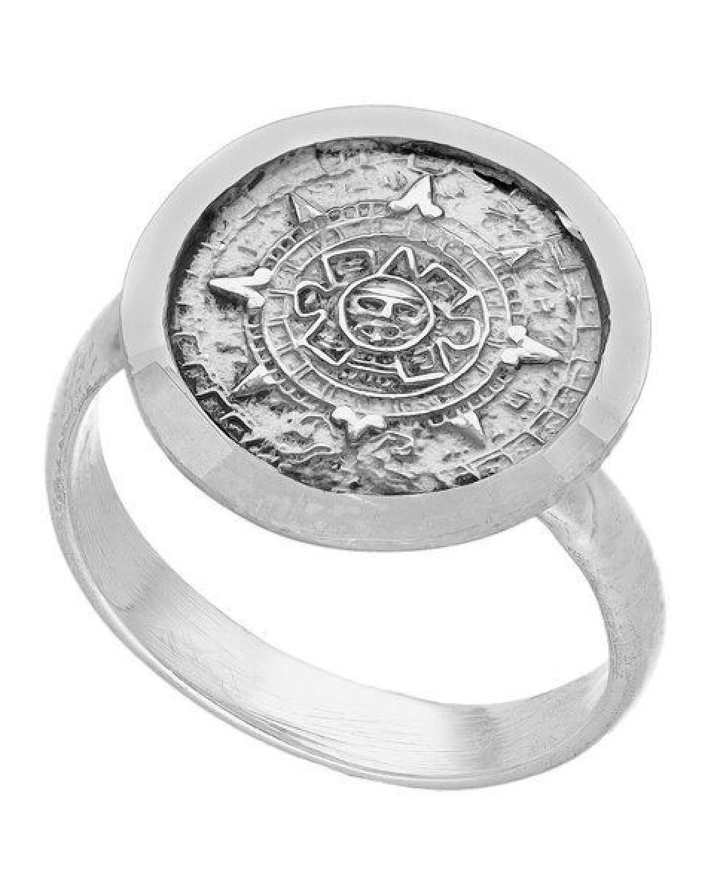 pakilia Silber Ring Aztekenkalender Fair-Trade und handmade – Ansicht 3