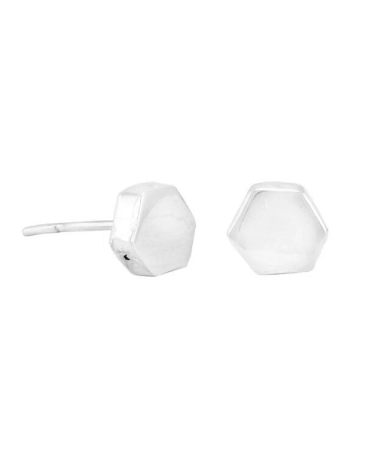pakilia Silber Ohrstecker Sechseck Fair-Trade und handmade