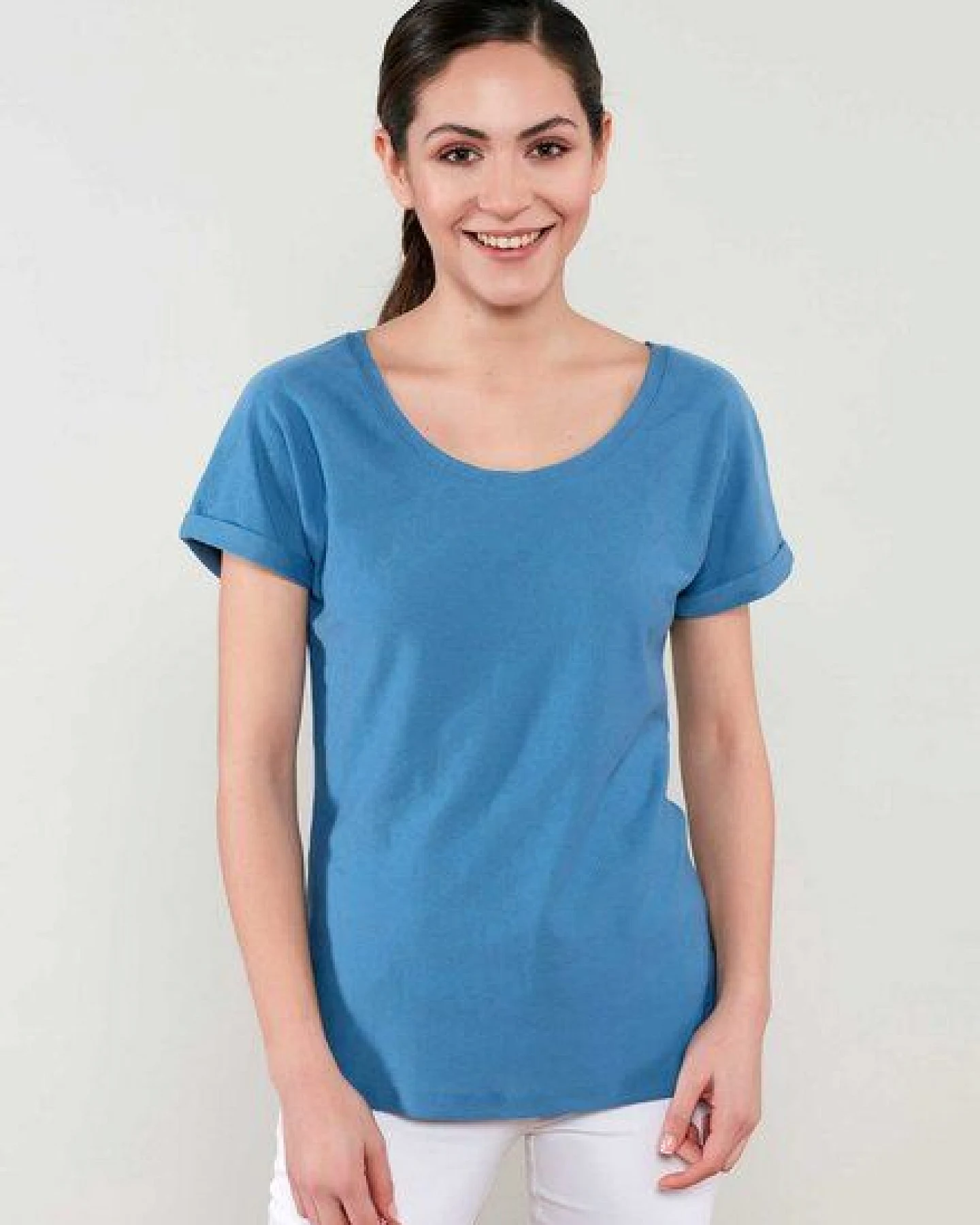 ORGANICATION Jersey Jacquard Top mit Bindeband im Nacken – Ansicht 3