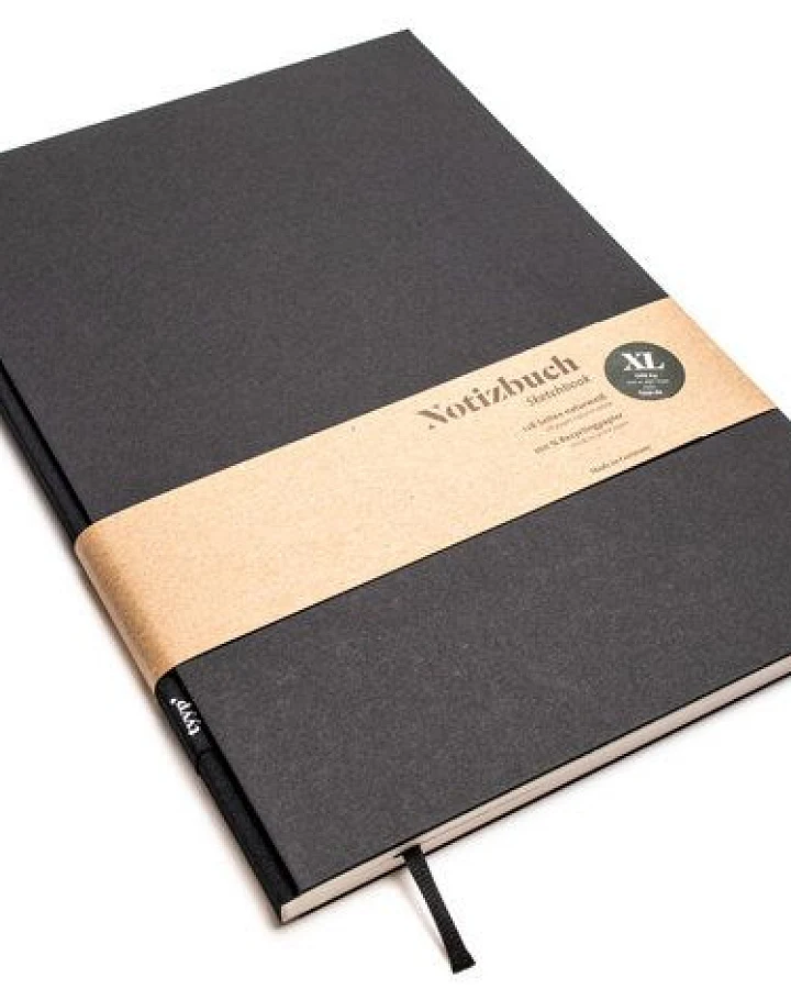 Notizbuch A4 schwarz - perforiert - 100% Recyclingpapier - BerlinBook by tyyp