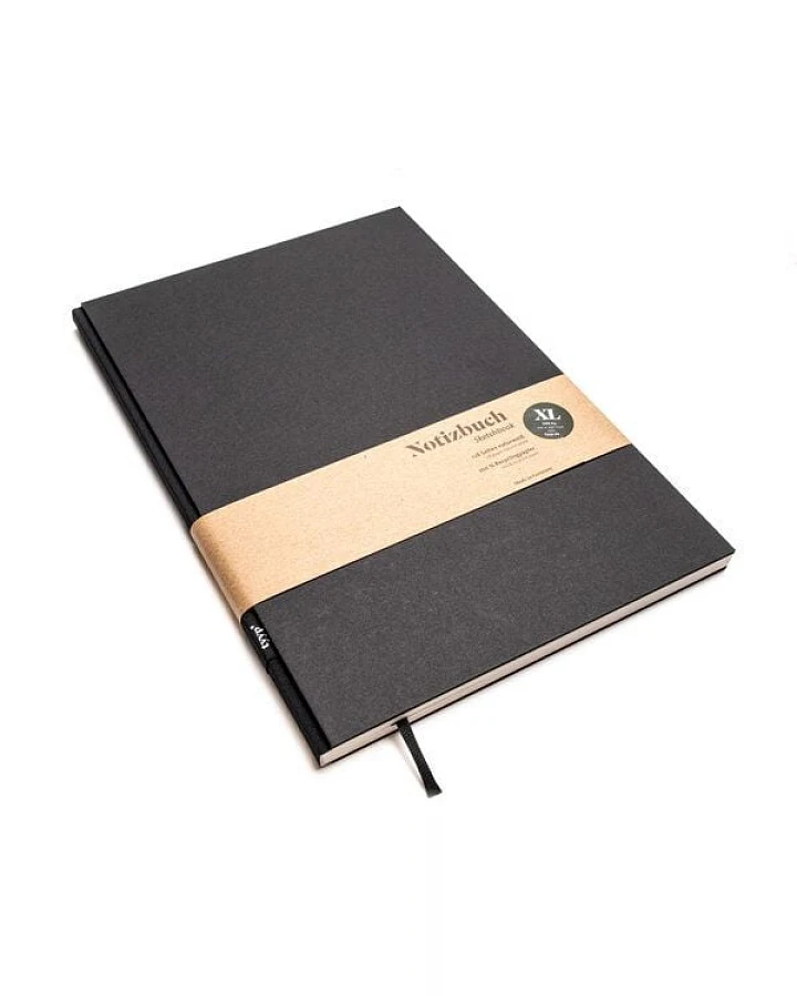 Notizbuch A4 schwarz - perforiert - 100% Recyclingpapier - BerlinBook by tyyp