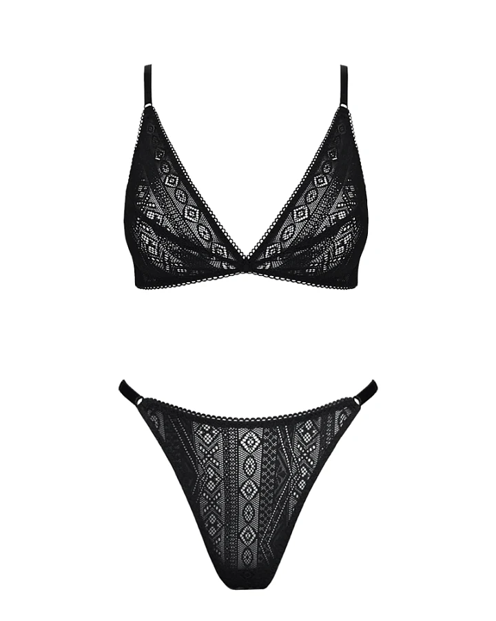 Anekdot Damen vegan Set Bralette & Tanga Darling V2 Schwarz