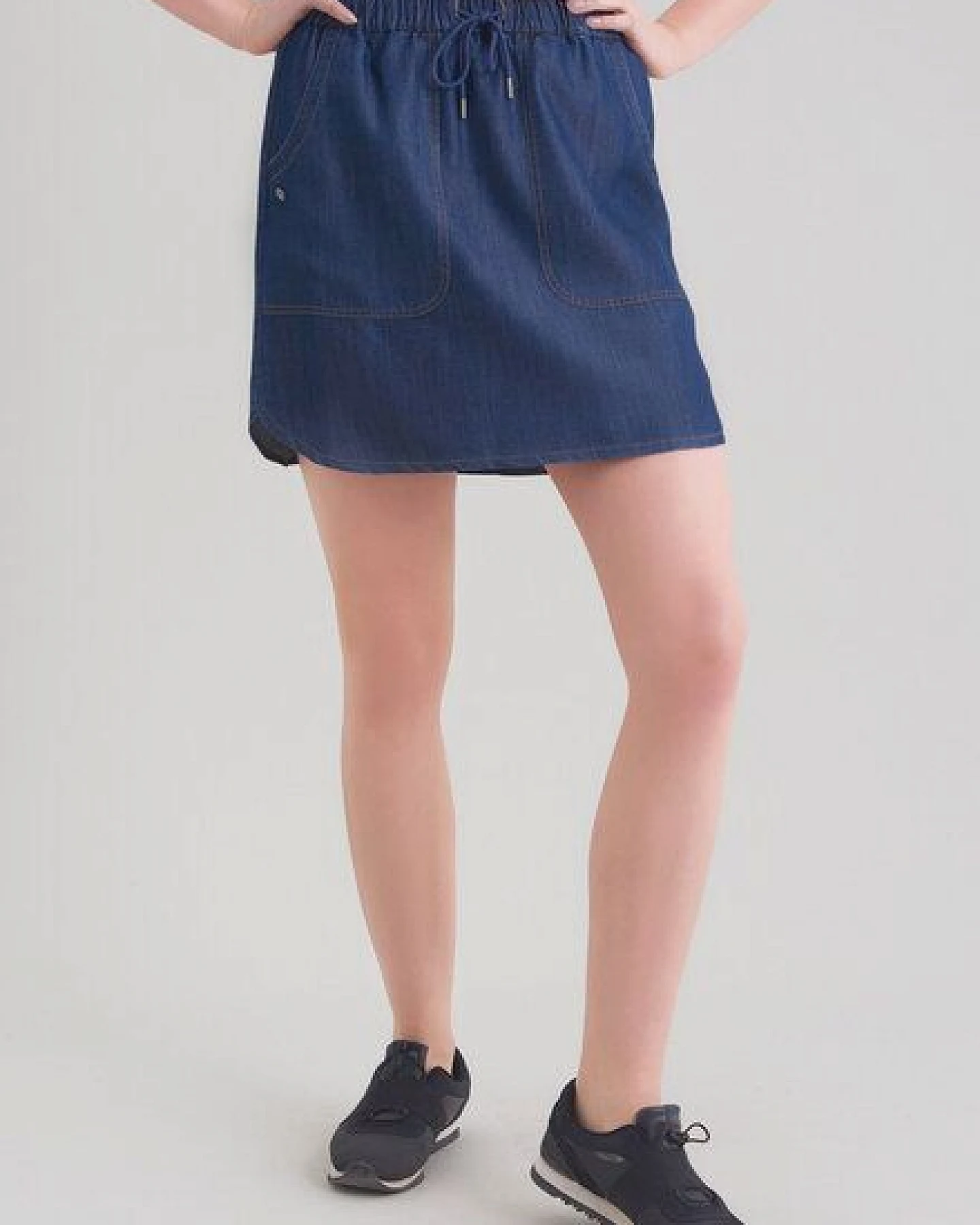 ORGANICATION Tencel Jeansrock mit Kordel und seitlicher Eingriffstaschen – Ansicht 2