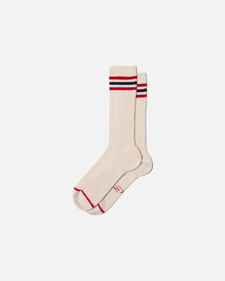Tennissocken Retro Off White
