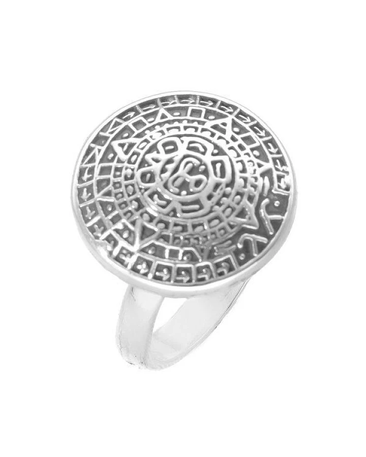 pakilia Silber Ring Aztekenkalender Fair-Trade und handmade