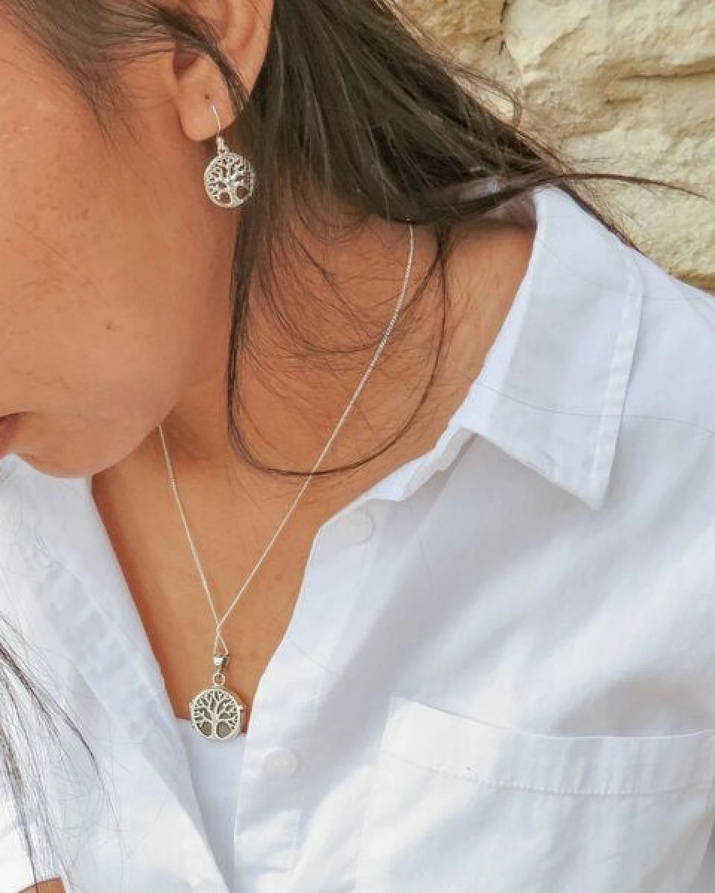 pakilia Silber Lebensbaum-Kette Baum des Lebens Fair-Trade und handmade – Ansicht 4