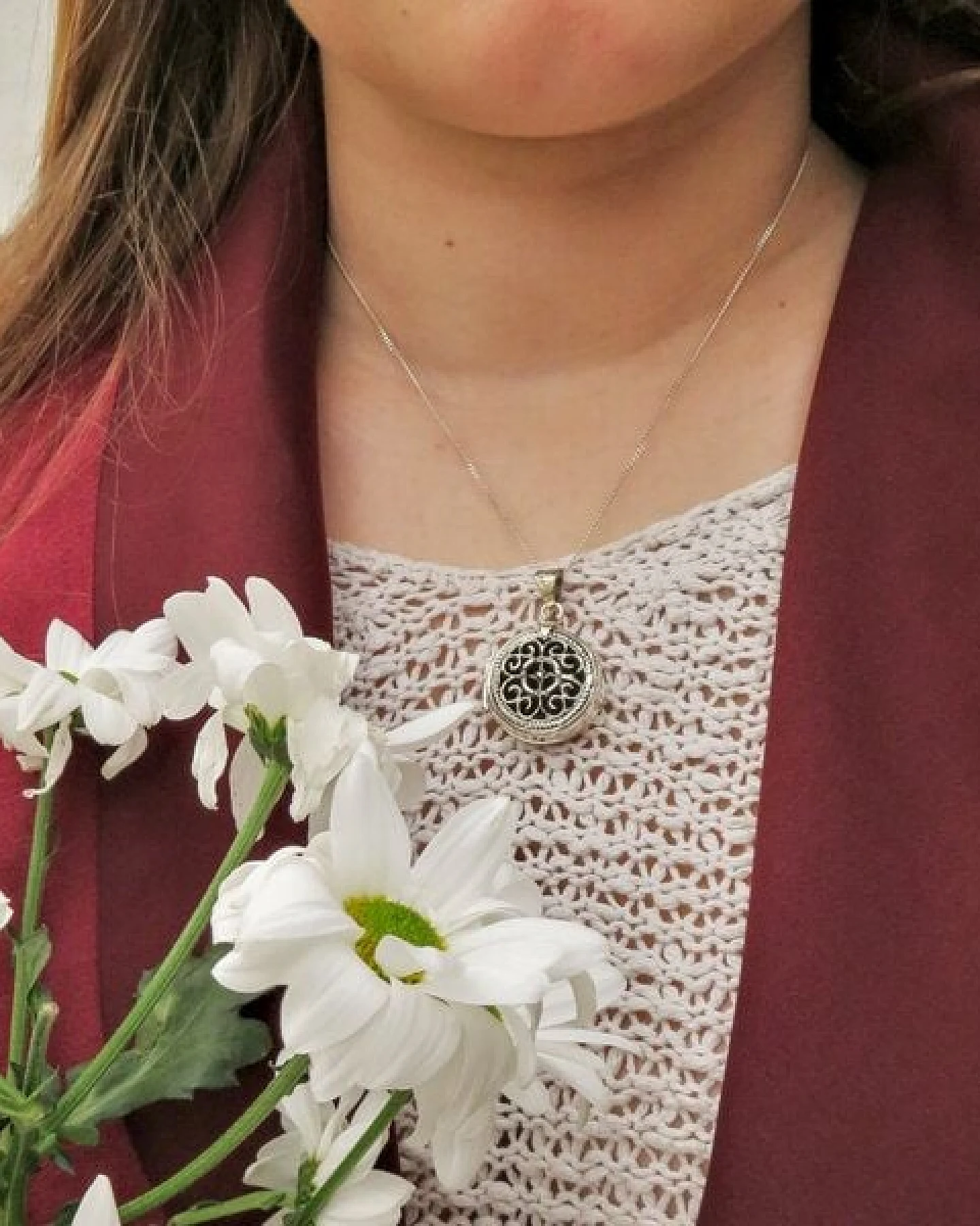 pakilia Silber Kette Orientalisch Medaillon Fair-Trade und handmade – Ansicht 4