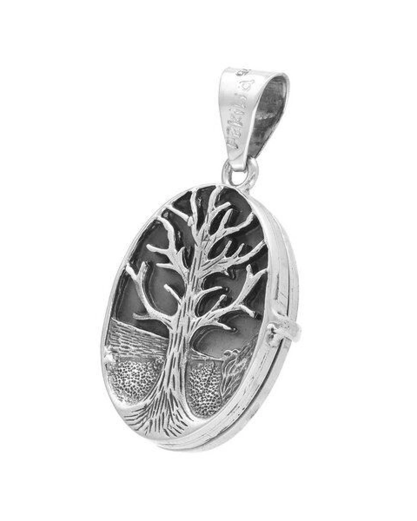 pakilia Silber Kette Lebensbaum Medaillon Fair-Trade und handmade – Ansicht 2