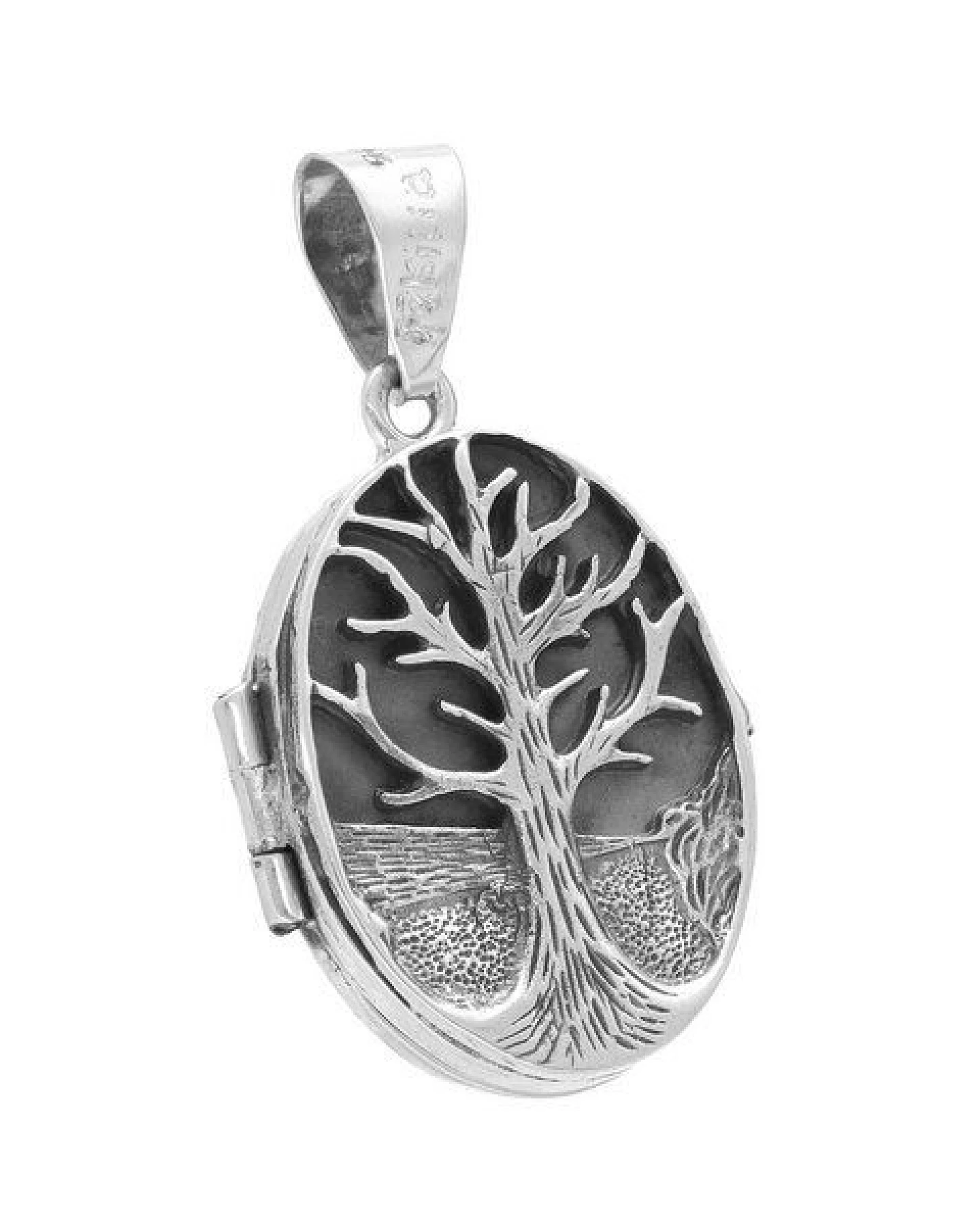 pakilia Silber Kette Lebensbaum Medaillon Fair-Trade und handmade – Ansicht 3