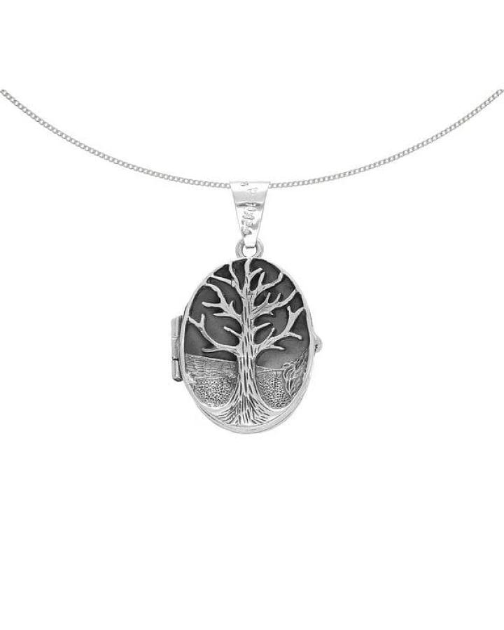 pakilia Silber Kette Lebensbaum Medaillon Fair-Trade und handmade
