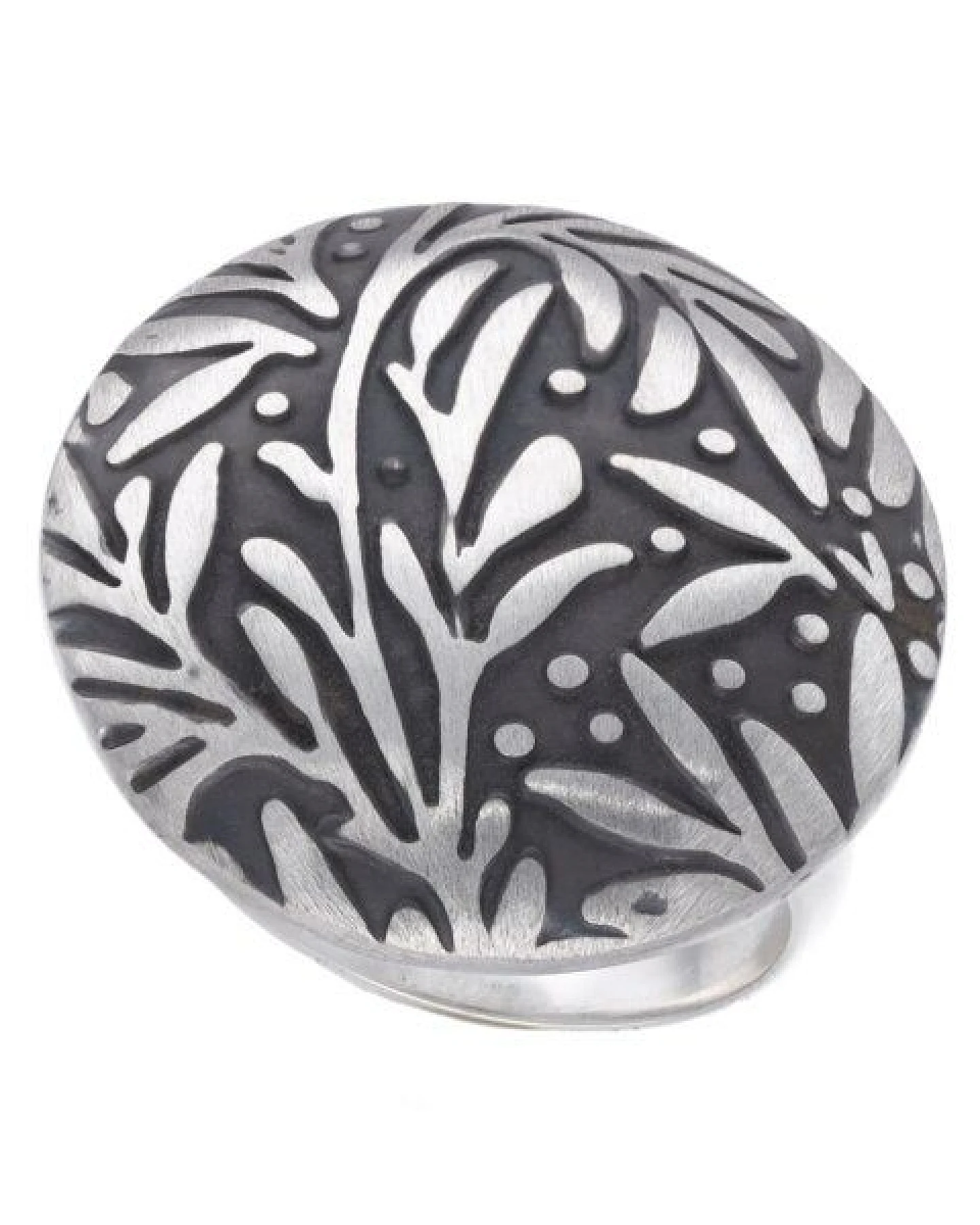 pakilia Silber Ring Blättermuster Fair-Trade und handmade – Ansicht 2