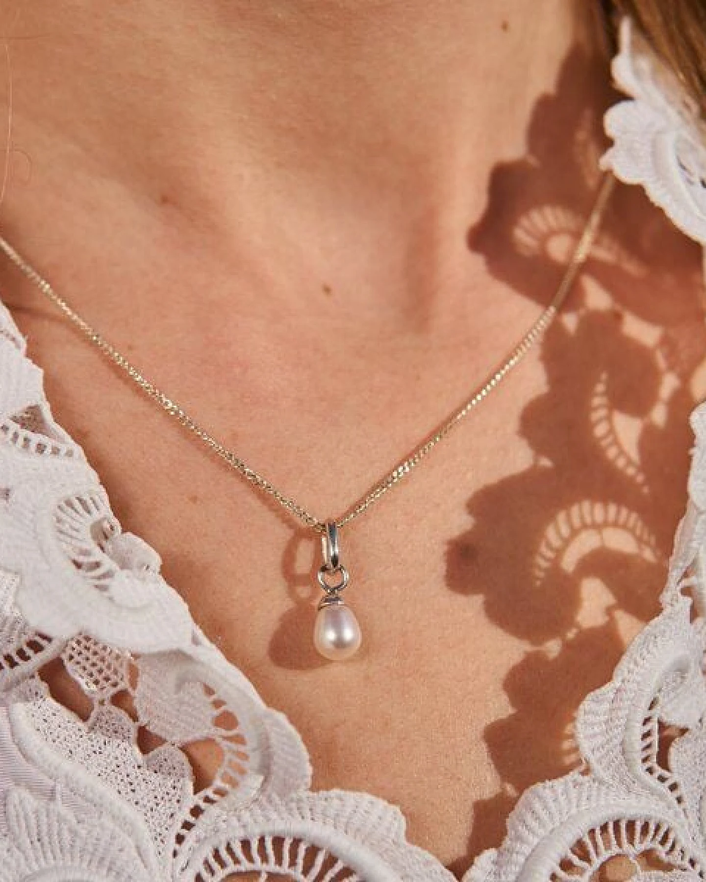 pakilia Silber Kette Tropf förmige Perle Fair-Trade und handmade – Ansicht 4