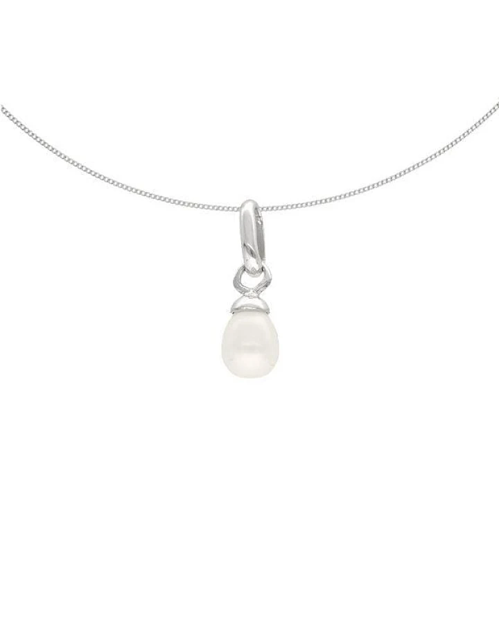 pakilia Silber Kette Tropf förmige Perle Fair-Trade und handmade