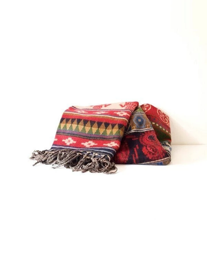 Himal Hemp HH „ZigZag Ornament“ Schal/Decke handgewebt MADE IN NEPAL