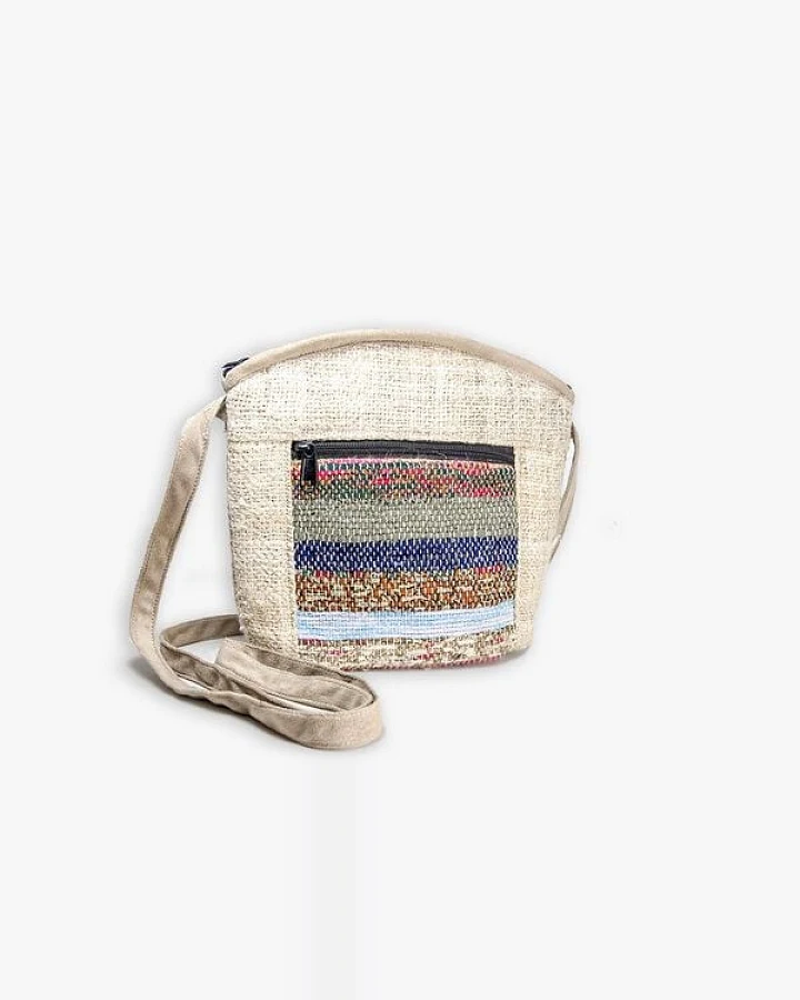 Himal Hemp HH Handtasche CHEKKA Bag aus wildem Hanf und Recycle-Sari