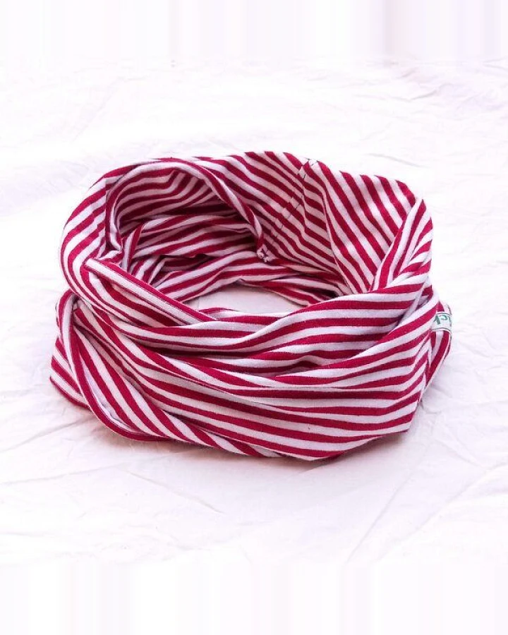 liebewicht Multifunktions Loop pur geringelt rot/weiß, blau/weiß