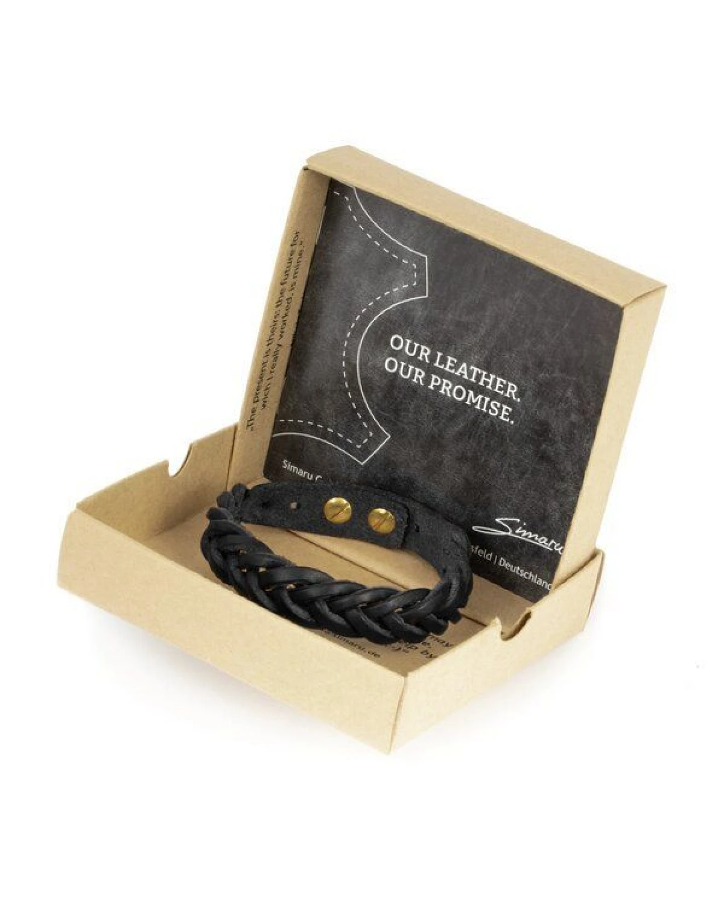 Simaru® Herren-Armband aus Premium-Leder geflochten & größenverstellbar – Ansicht 4
