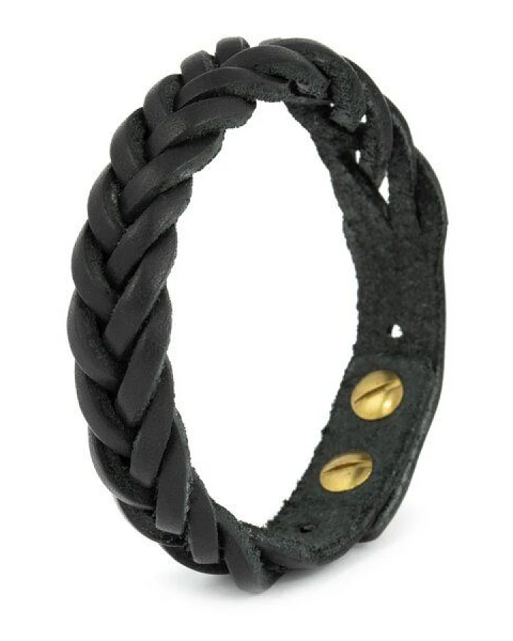 Simaru® Herren-Armband aus Premium-Leder geflochten & größenverstellbar