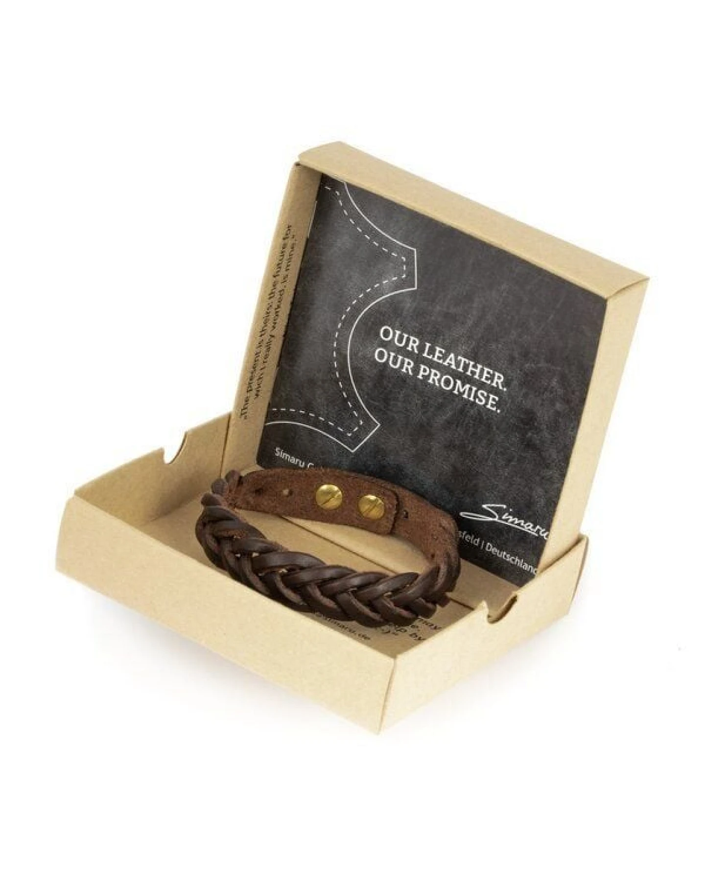 Simaru® Herren-Armband aus Premium-Leder geflochten & größenverstellbar – Ansicht 4